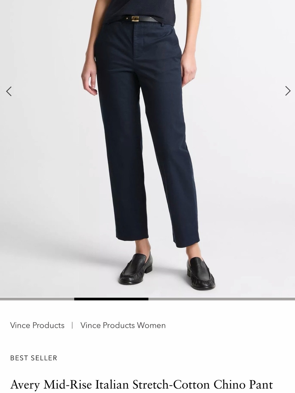 Vince black Mid-Rise Stretch-Cotton Chino Pants